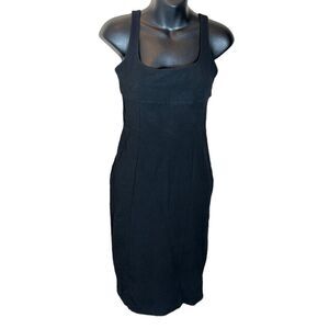 Diane von furstenberg black sleeveless jersey knit dress 6 classic timeless